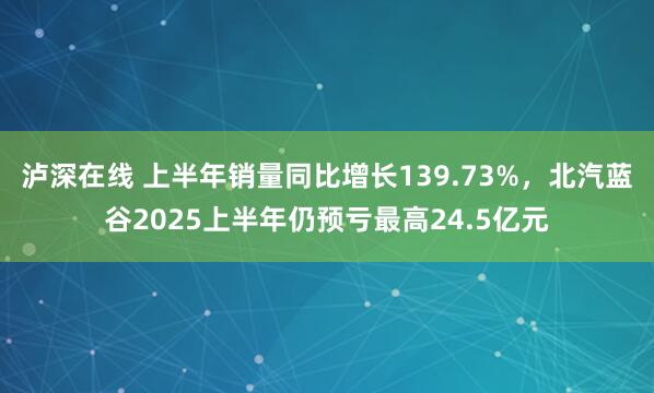 泸深在线 上半年销量同比增长139.73%，北汽蓝谷2025上半年仍预亏最高24.5亿元